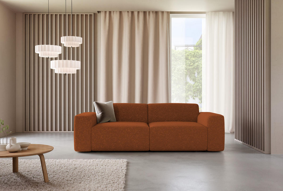 SOFA Modular Premium Kupferfarben - Schwarz/Kupferfarben, Holz/Holzwerkstoff (240/70/104cm) - Furnisell