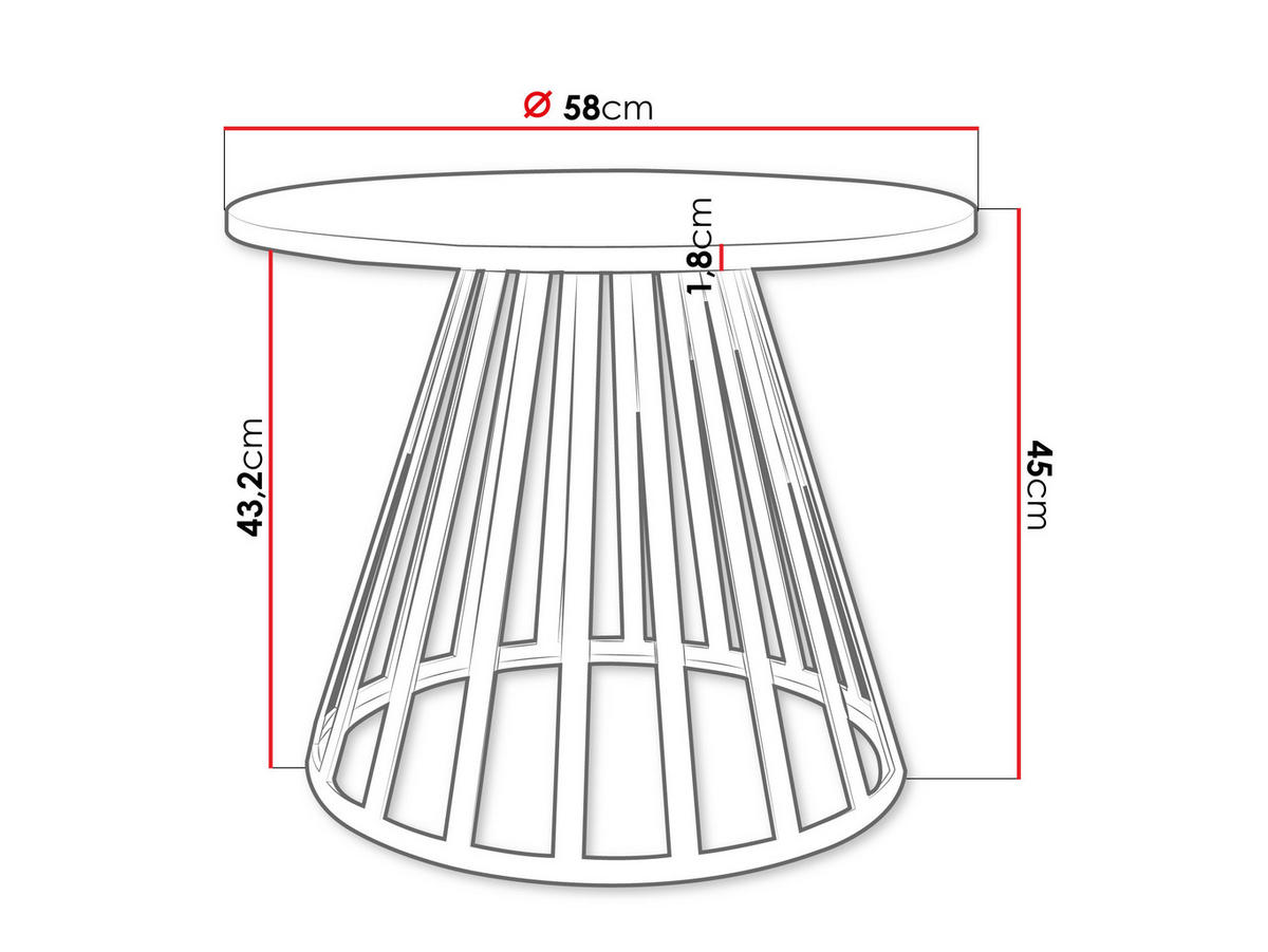 COUCHTISCH Mokod Mini - Goldfarben/Schwarz, Holzwerkstoff/Metall (58/58/45cm) - MIRJAN24