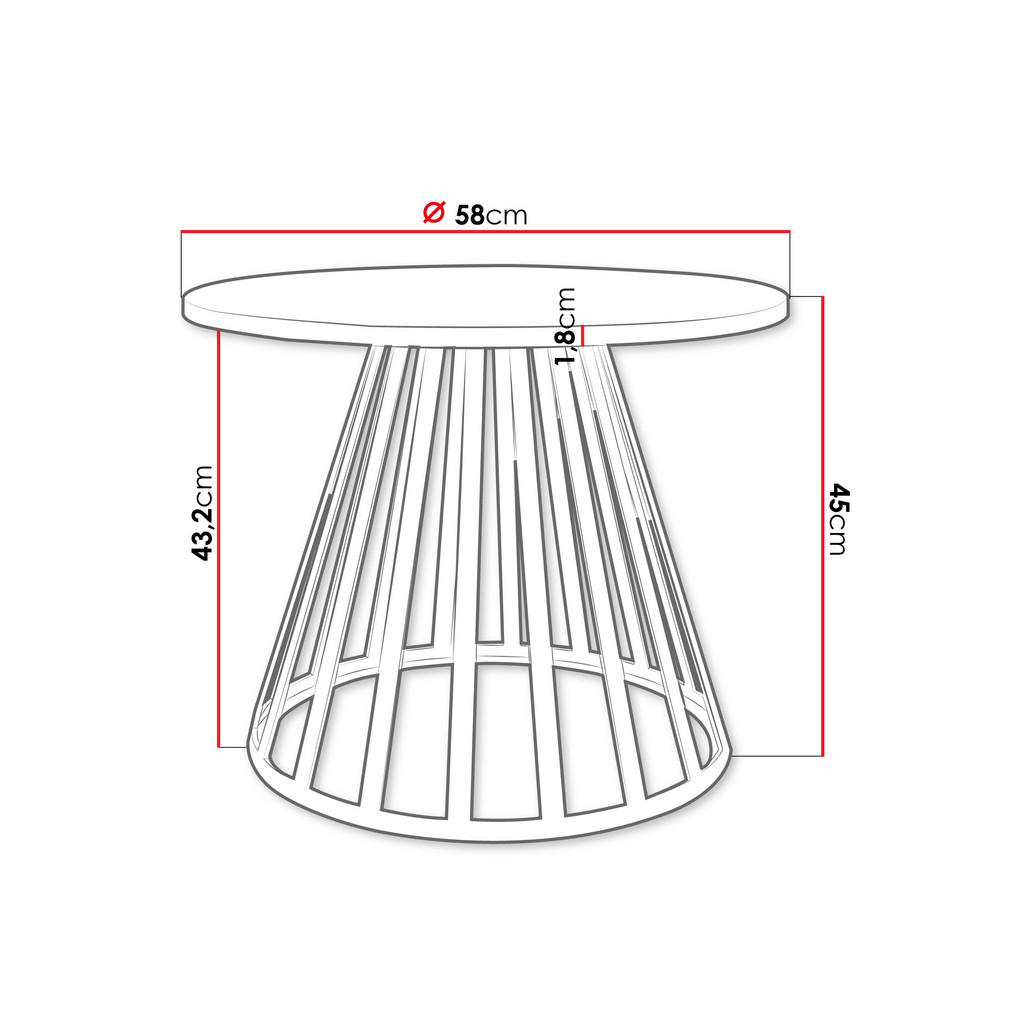 Thumbnail - Mirjan24 Couchtisch, Mehrfarbig, Holzwerkstoff, Rund,Rund, 58x45x58 cm, Wohnzimmer, Wohnzimmertische, Couchtische