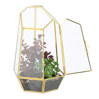 PFLANZENTERRARIUM - Transparent, Glas/Metall (18/26/15cm) - Relaxdays