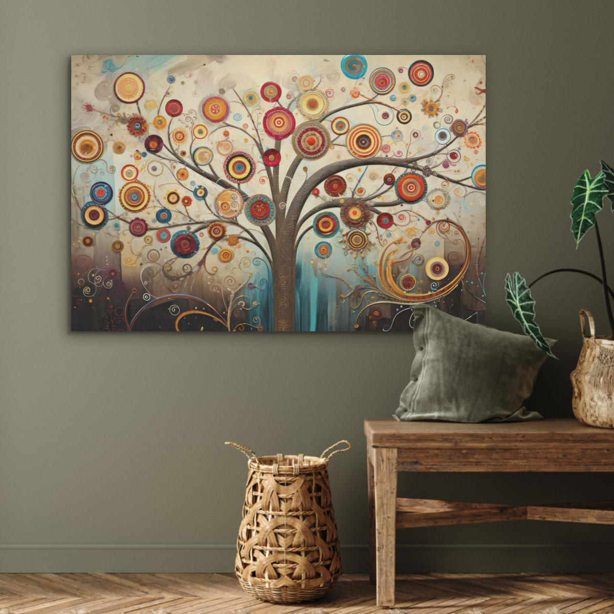 AKUSTIKBILD Baum - Baum des Lebens - Farbe Akustikpaneele 90x60 cm - Braun, Kunststoff (90/60/0.9cm) - MuchoWow