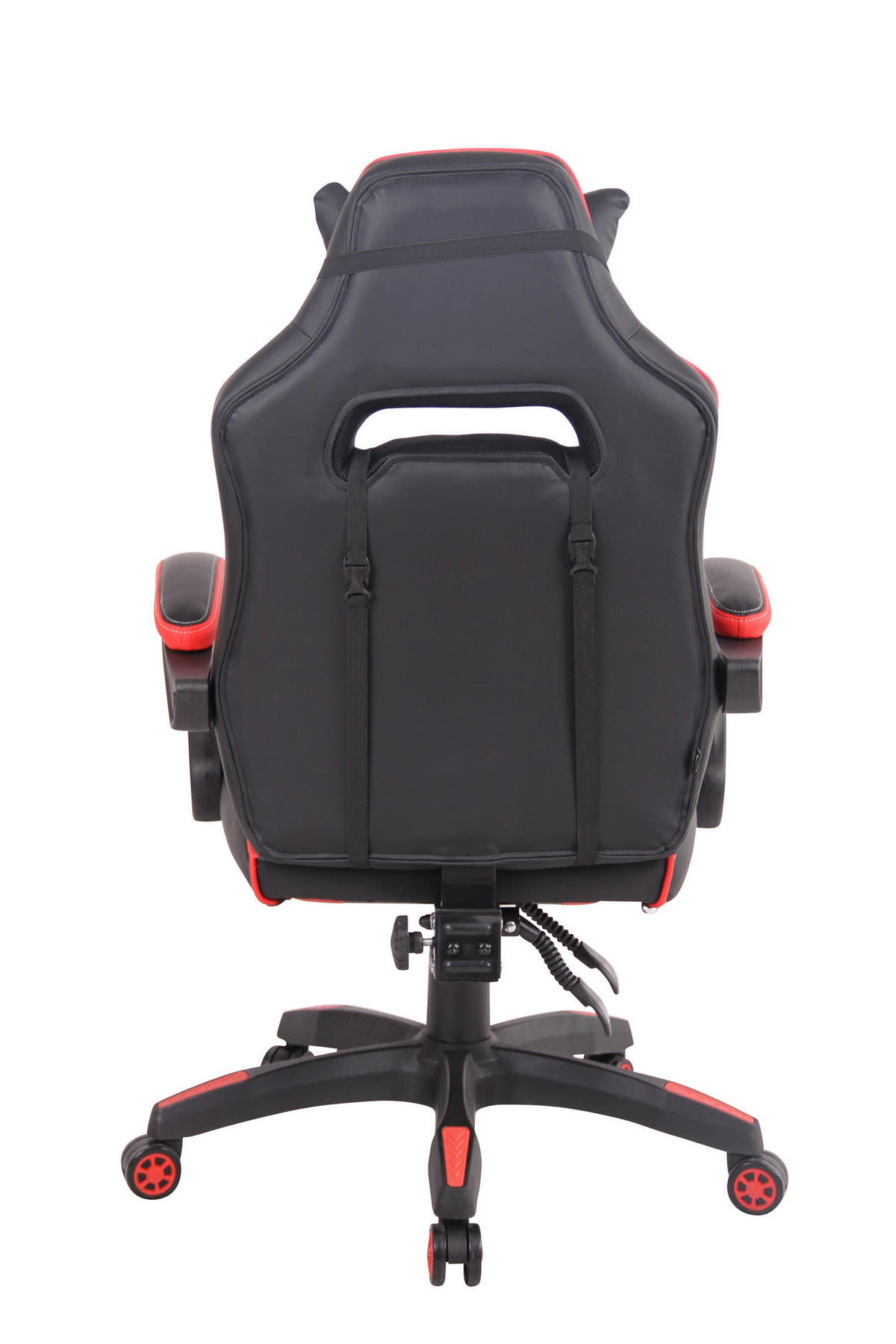 CHEFSESSEL Lederlook schwarz/rot - Rot/Schwarz, Kunststoff/Textil (68/114/61cm) - CLP