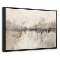 LEINWAND Bilder mit Rahmen - Moderne Kunst - Abstrakt - Beige - 30x20 - Beige, Textil (30/20cm) - MuchoWow