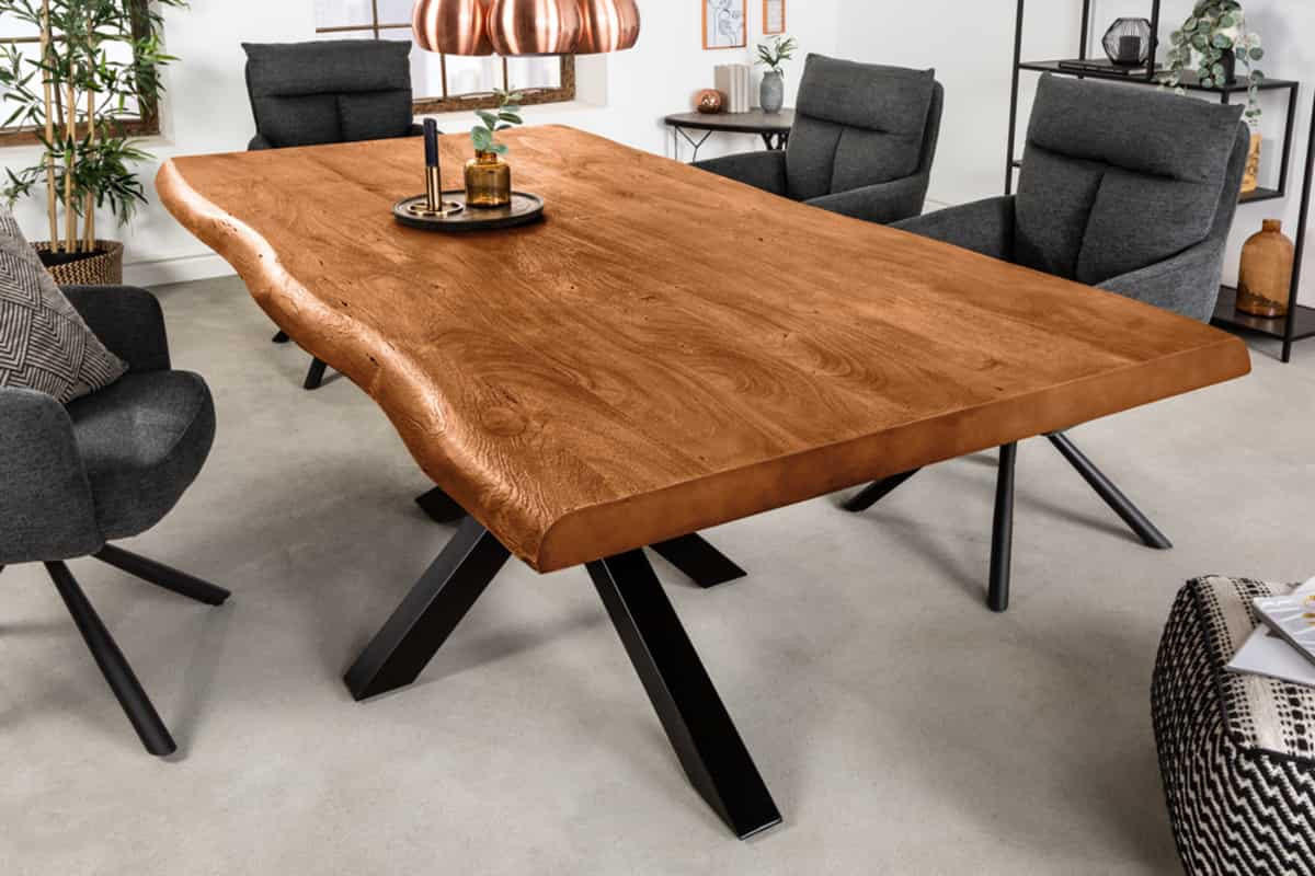 ESSTISCH MAMMUT NATURE Akazie 180cm - Schwarz/Braun, Holz/Metall (100/180/77cm) - riess-ambiente