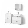 BADMÖBEL-SET Ronco Weiß Hochglanz 3 Teile, mit Unterschrank 80 cm - Weiß Hochglanz/Weiß, Holzwerkstoff (80/58/41cm) - Livinity®
