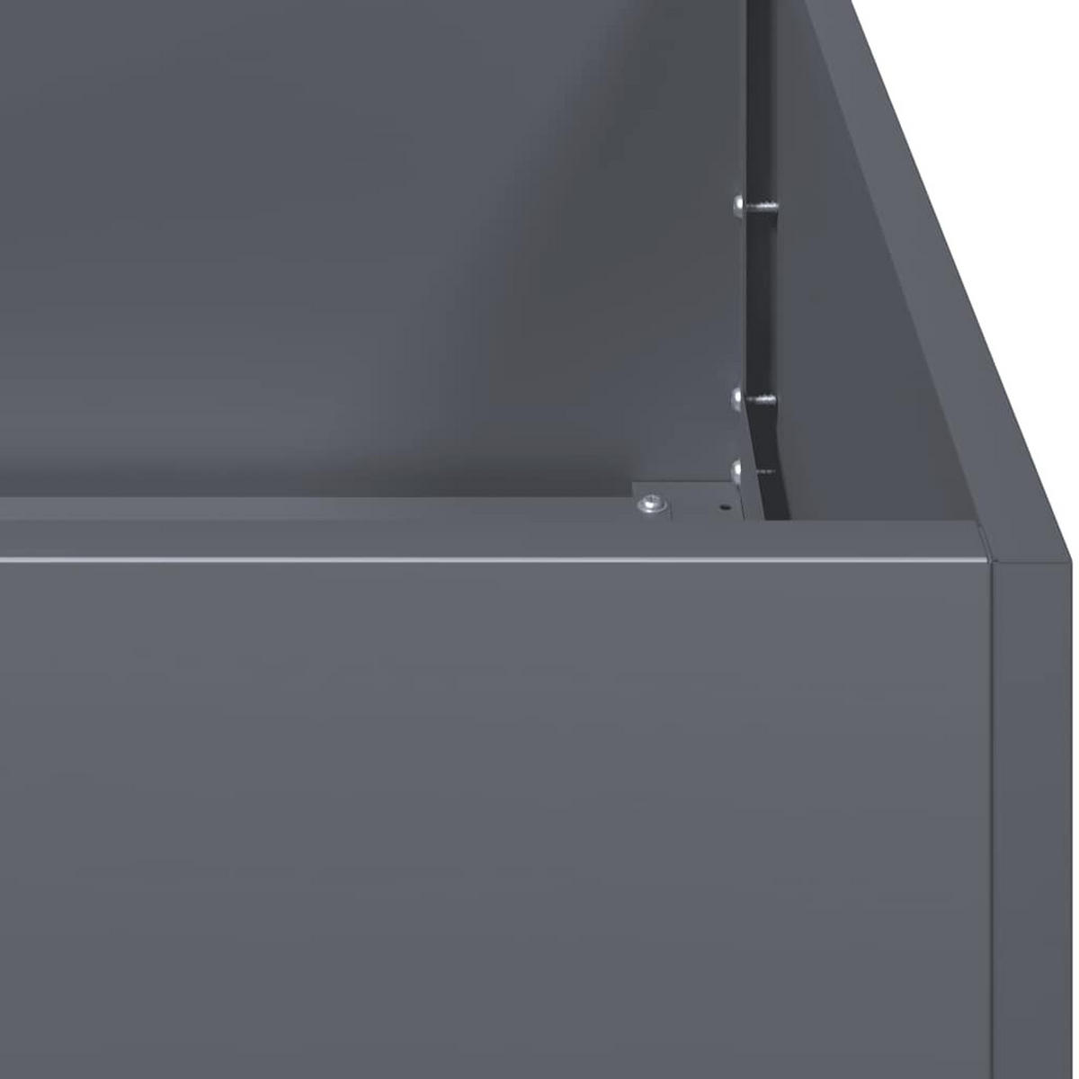 PFLANZKÜBEL Anthrazit 200/40/80 Cm Kaltgewalzter Stahl - Anthrazit, Metall (200/80/40cm) - vidaXL