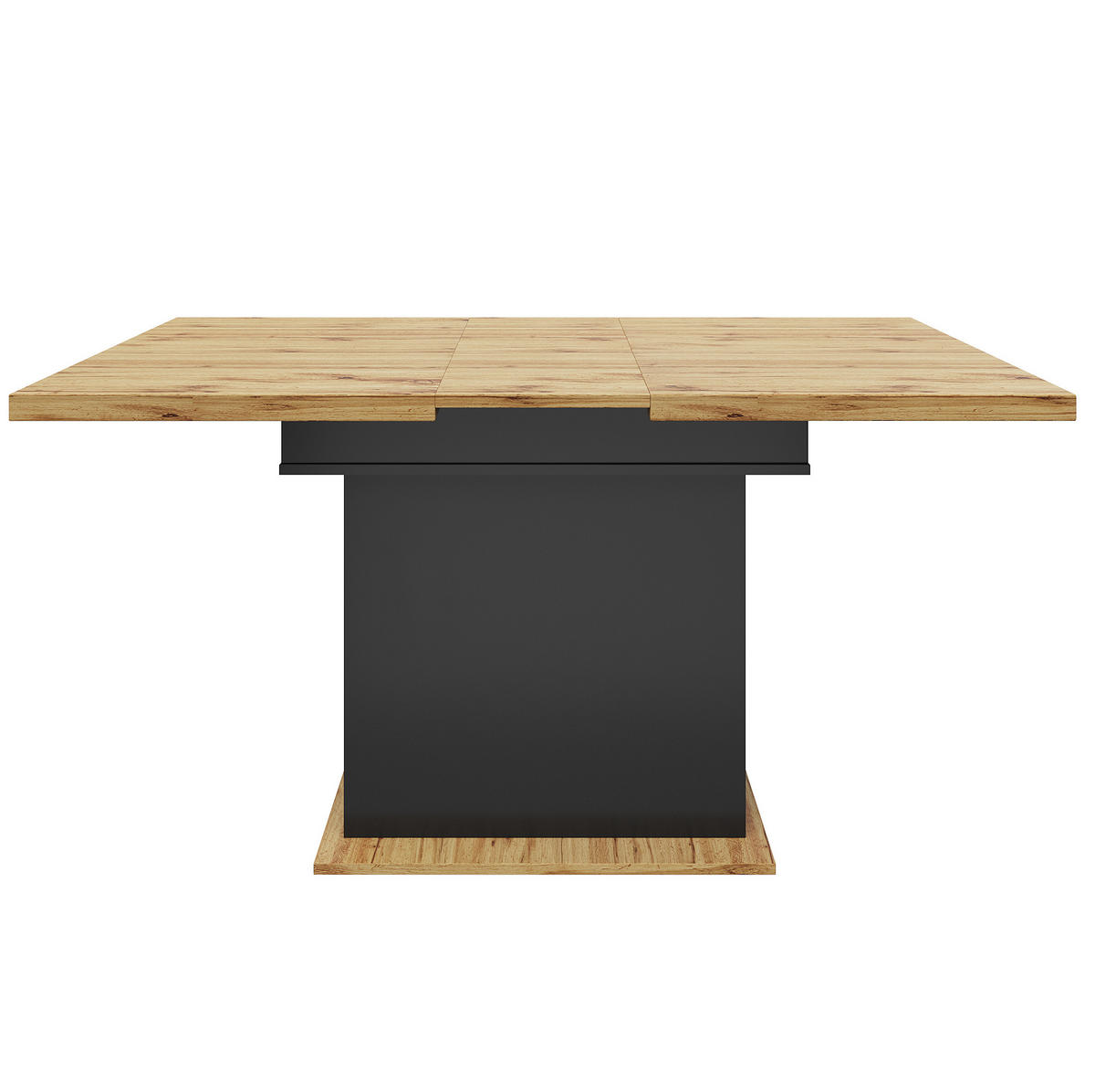 ESSTISCH, ausziehbar 110-140/80/75 cm mit Stauraum & Snack-/Weinregal, Schwarz/Natur - Schwarz, Holzwerkstoff (110/80/75cm) - Redom