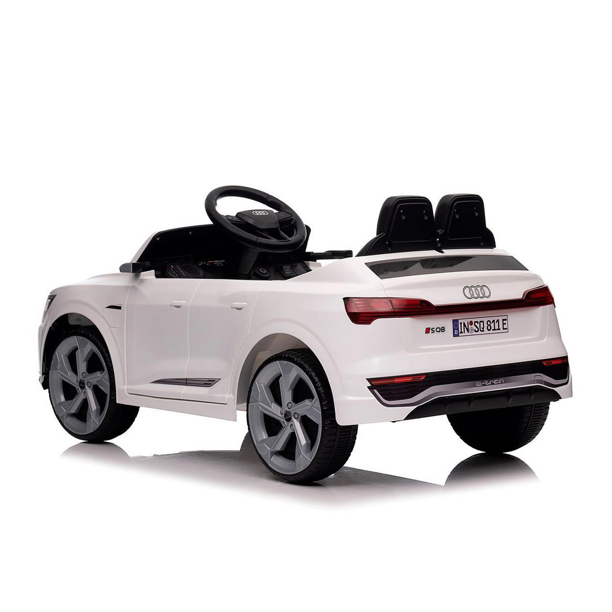 ELEKTROAUTO SUV Audi SQ8 weiß Fernbedienung Doppelmotorantrieb Gurt - Weiß, Kunststoff (98/58/43cm) - Chipolino