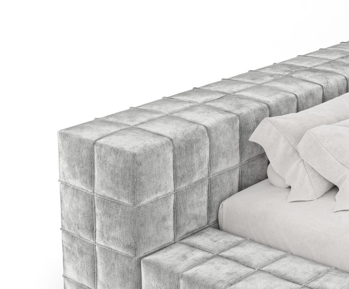 POLSTERBETT Nessino Hellgrau 180/200 cm - Hellgrau/Schwarz, Holz/Holzwerkstoff (180/200cm) - Maison de Reve
