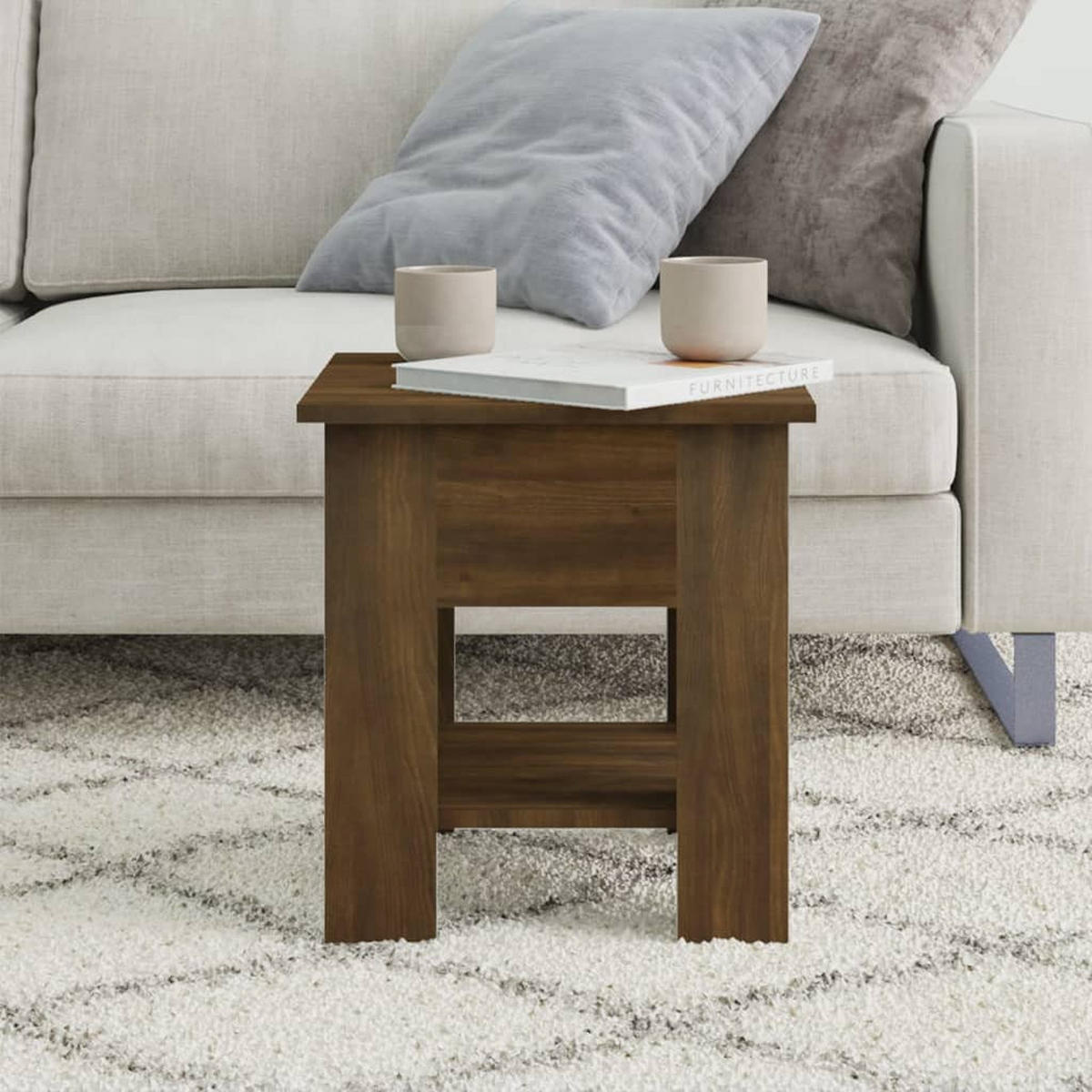 COUCHTISCH Braun Eichen-Optik 40x40x42 cm Holzwerkstoff - Braun, Holzwerkstoff (40/40/42cm) - furnicato