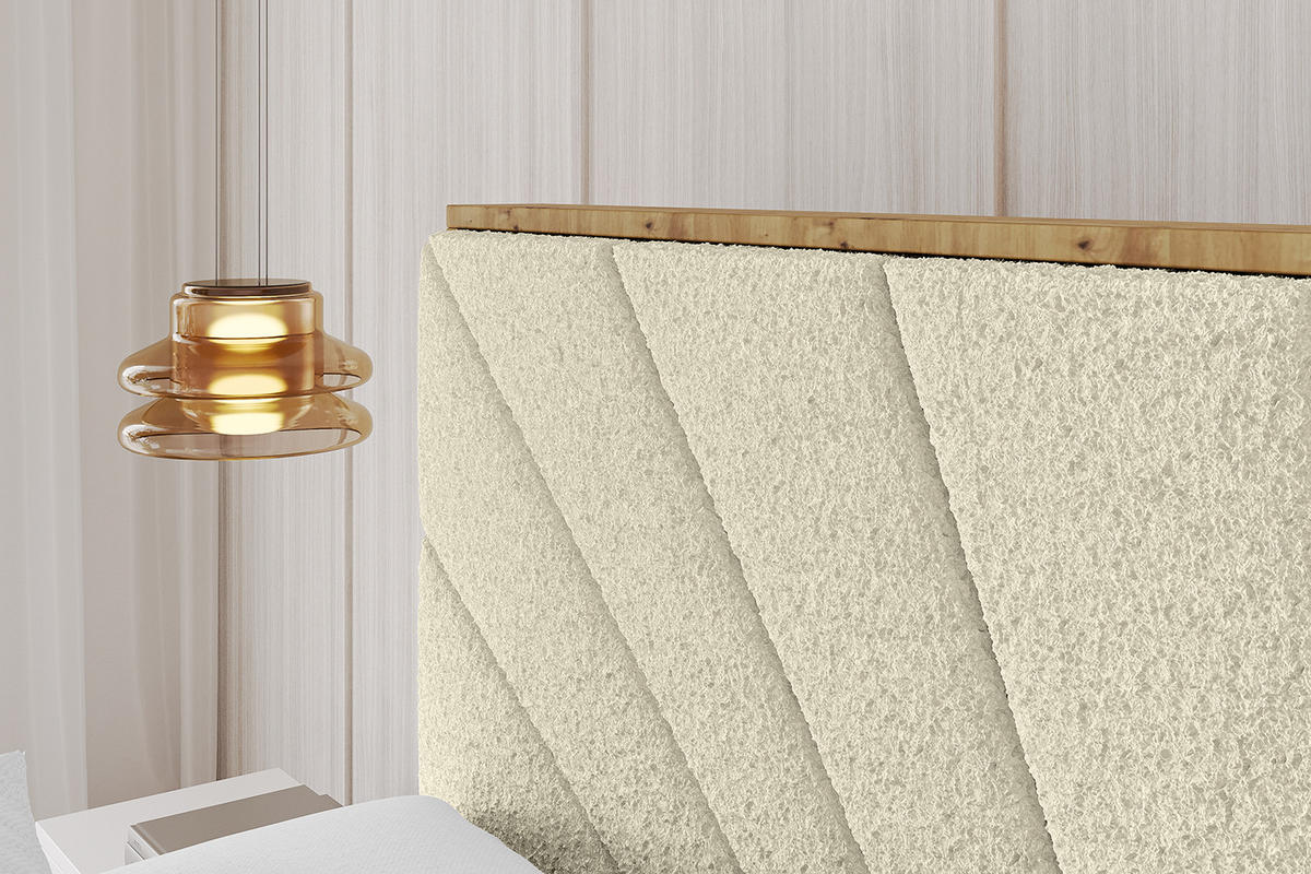 POLSTERBETT mit Bettkasten, Fußteil und Lattenrost, Boxbett mit Matratze H3/H4 - ENZO6-Z 200x200 Beige - Taupe, Holzwerkstoff/Textil (200/200cm) - ALTDECOR