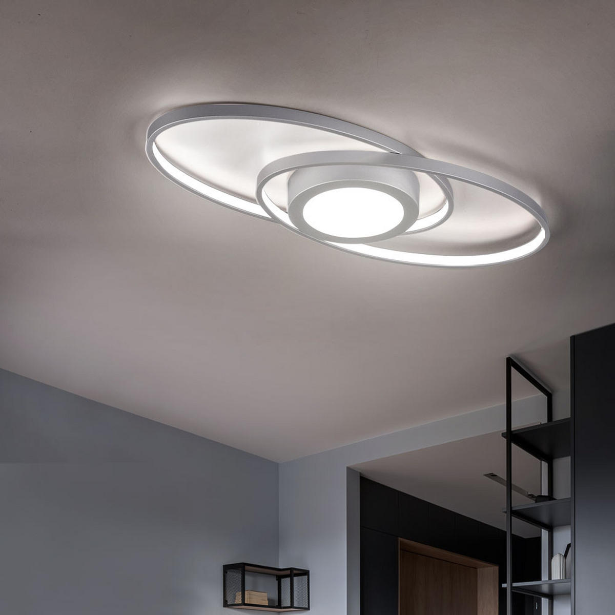 LED DECKENLEUCHTE Galaxy Silber Metall - Silberfarben, Metall (23/57/4cm)