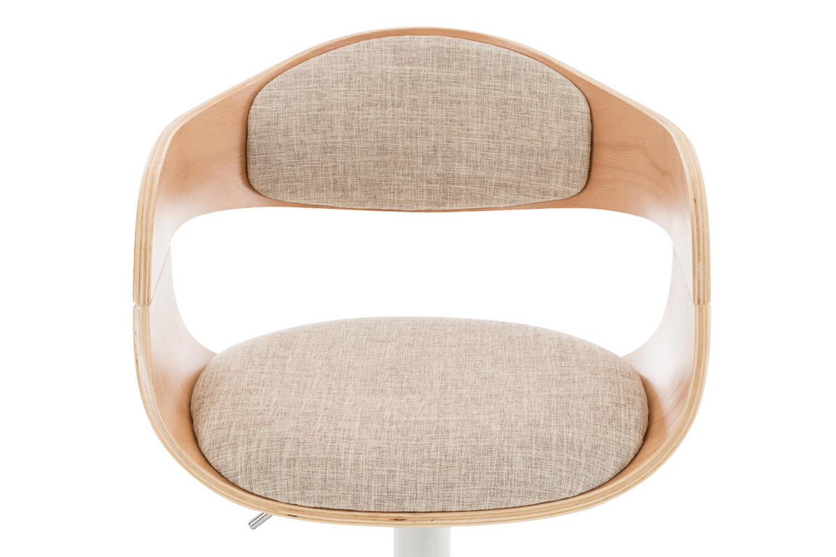 BARHOCKER Nadan Stoff Natura/creme - Beige, Textil/Metall (50/88/48cm) - DELUKE