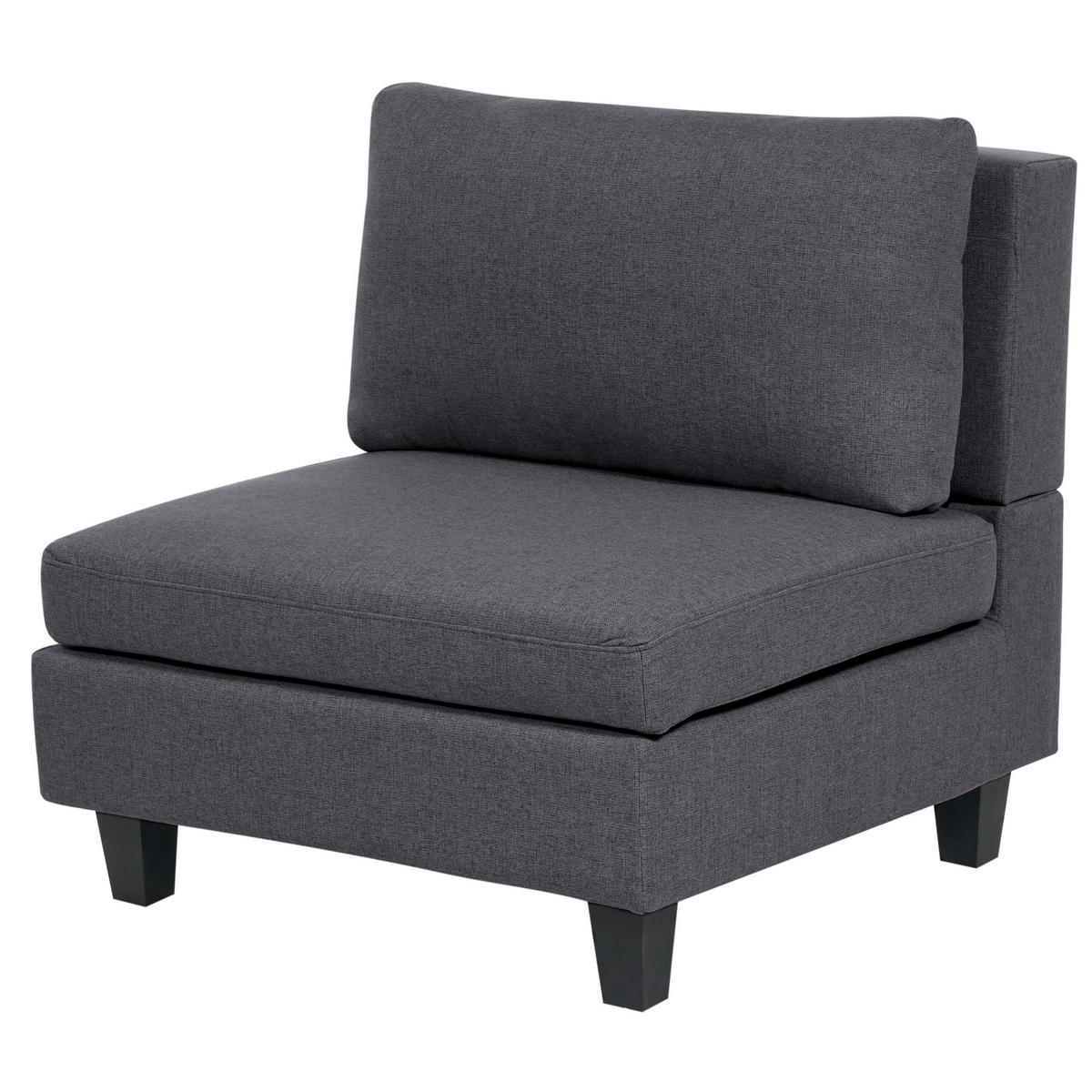 ECKFSOFA Modul 5-Sitzer rechtsseitig Dunkelgrau Stoff Unstad - Dunkelgrau/Grau, Textil (228/228cm) - Beliani
