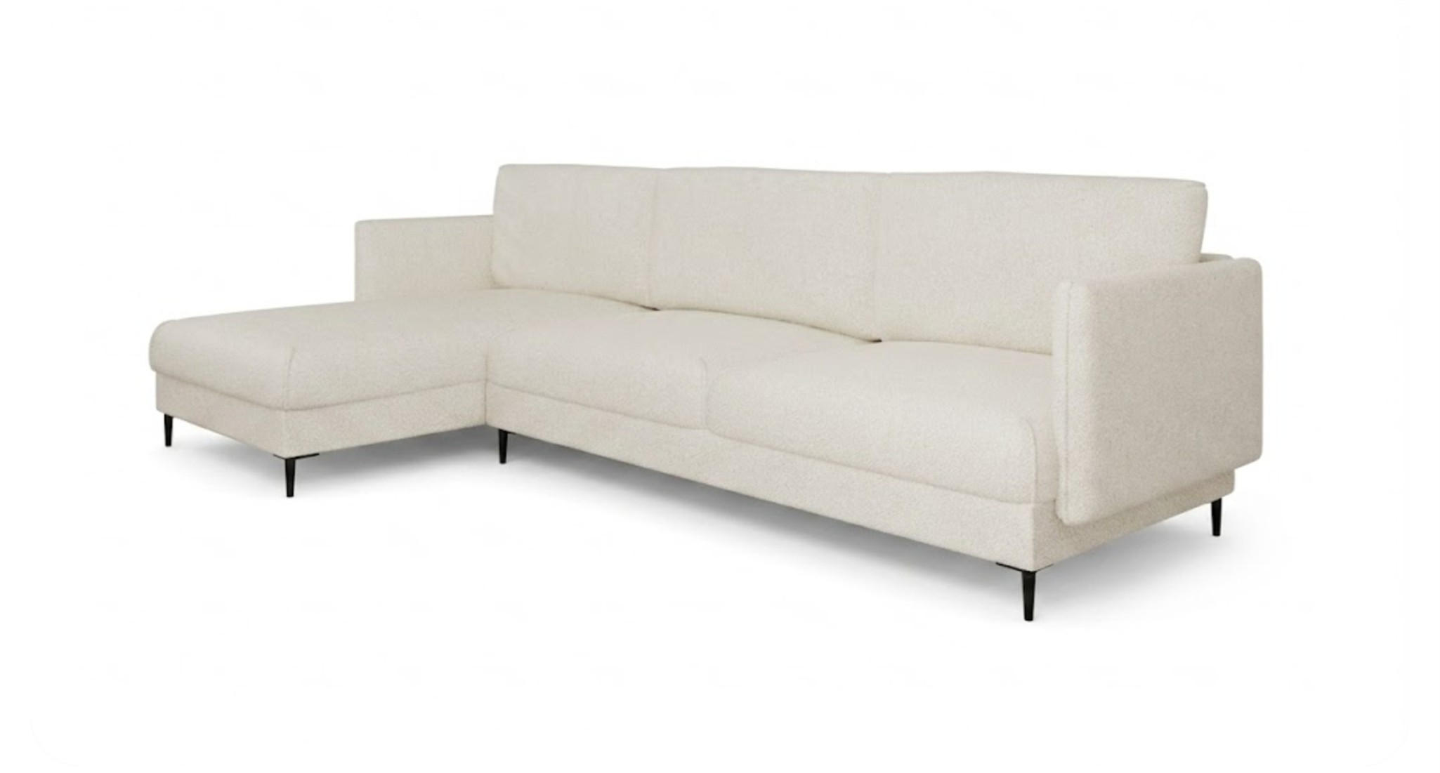 ECKSOFA Helmer Max In Stoff Baloo - Weiß, Holzwerkstoff/Textil (164/323cm) - Fun Möbel