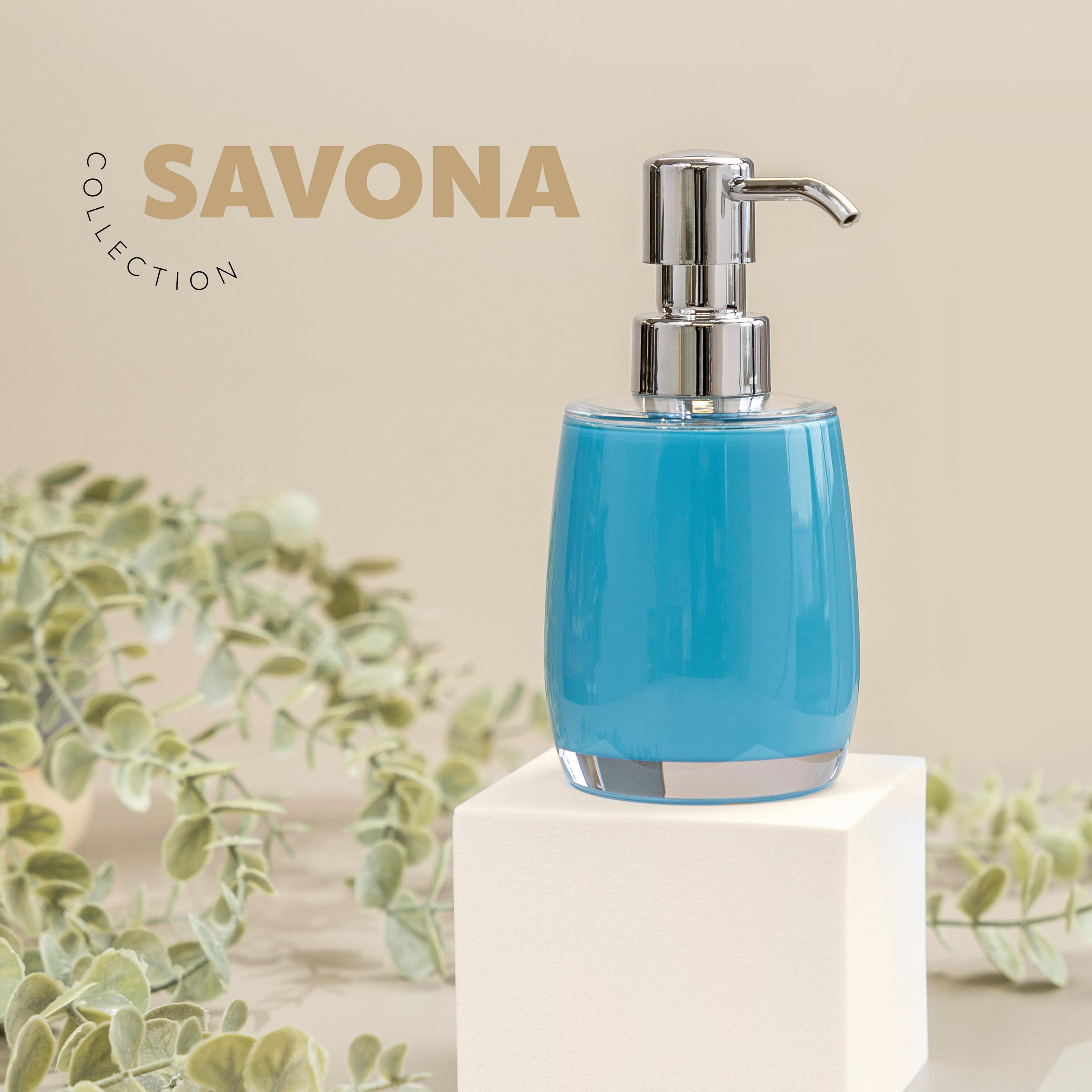 SEIFENSPENDER SAVONA, blau - Blau, Kunststoff (8/16/8cm) - bremermann