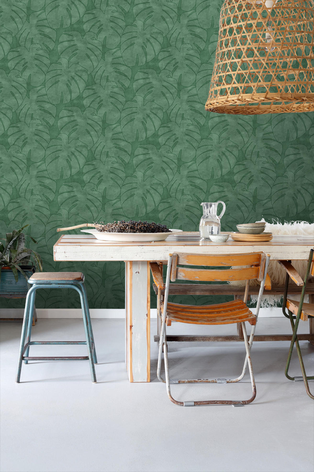 TAPETE Monstera-Blätter 53 cm x 10.05 m - Grün, Papier (53/1000cm) - ESTAhome