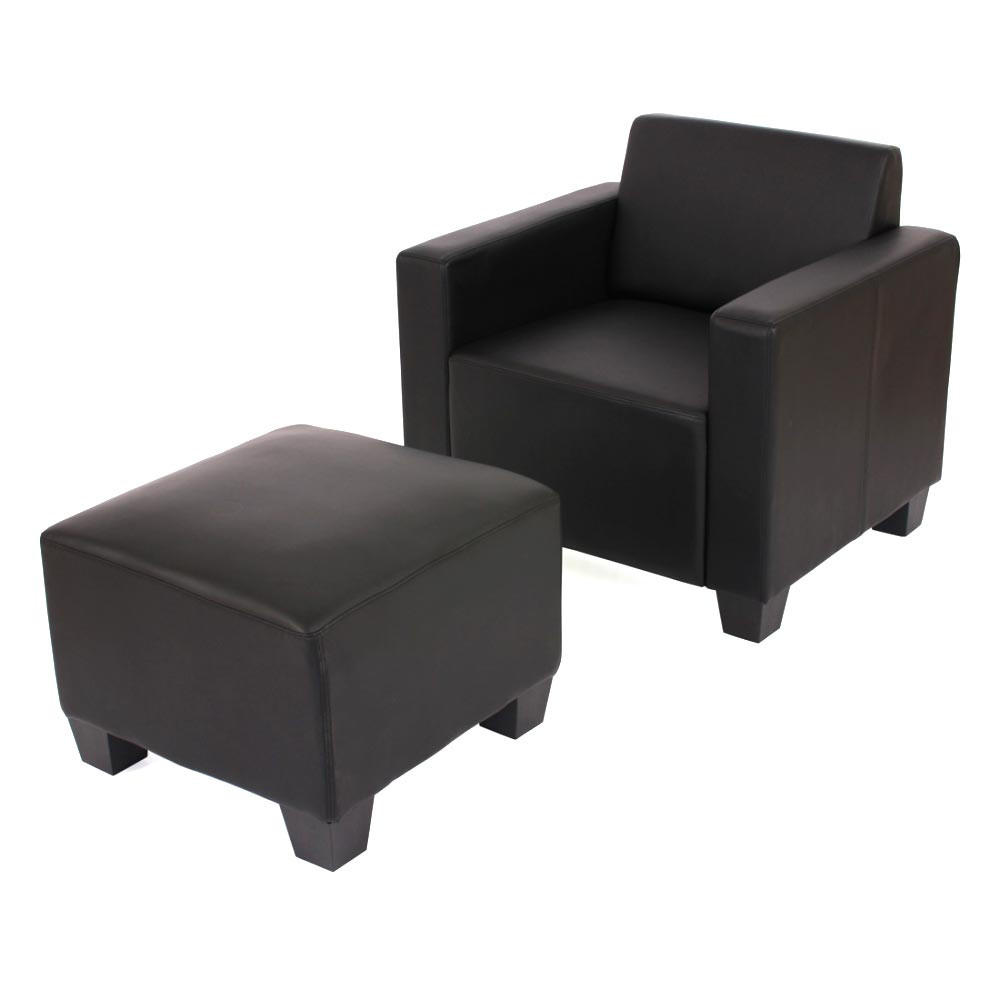 SESSEL MIT OTTOMANE Schwarz - Schwarz, Textil (82/76/72cm) - MCW