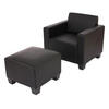 SESSEL MIT OTTOMANE Schwarz - Schwarz, Textil (82/76/72cm) - MCW