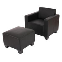 SESSEL MIT OTTOMANE Schwarz - Schwarz, Textil (82/76/72cm) - MCW