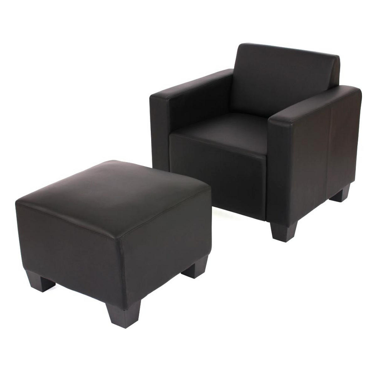 SESSEL MIT OTTOMANE Schwarz - Schwarz, Textil (82/76/72cm) - MCW