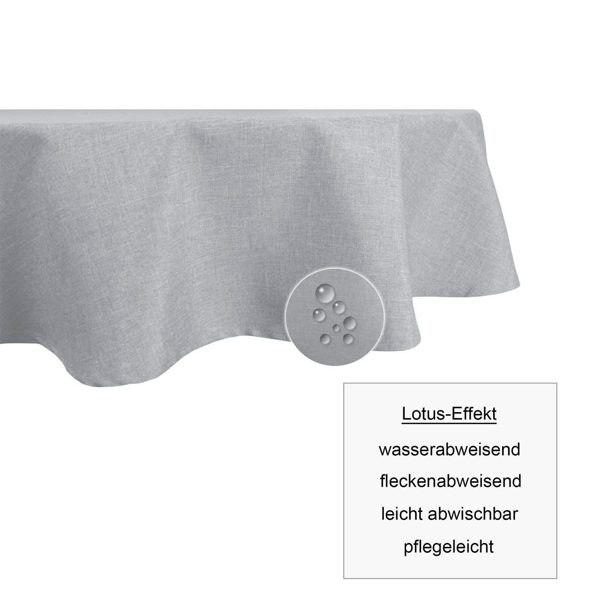 TISCHDECKE Leinenoptik 135/180 cm oval Silber - Silberfarben, Textil (135/180cm) - TiborTex