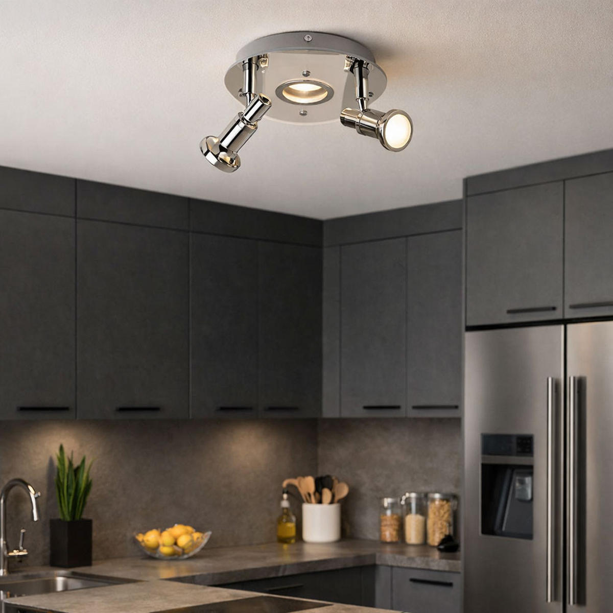 LED DECKENLEUCHTE Splash Chrom Silber - Silberfarben, Metall (20/20/11.5cm) - Briloner