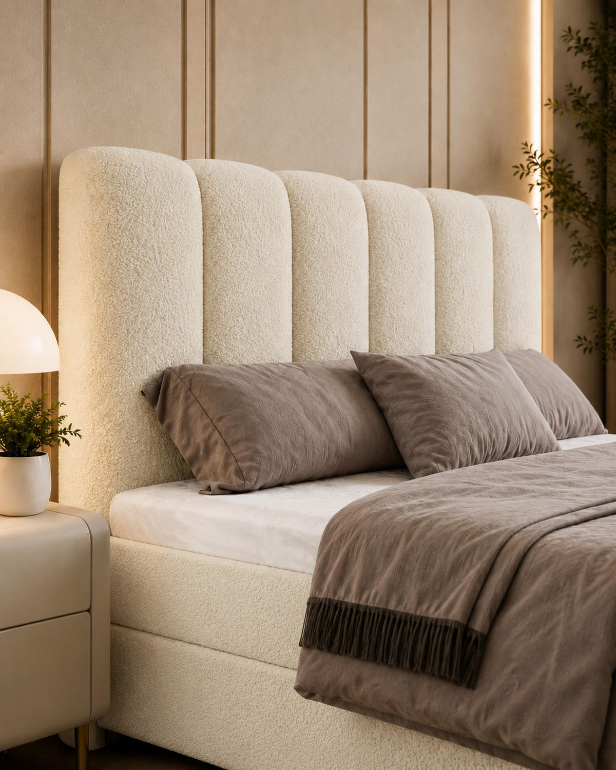 BOXBET NOLARO 160x200 cm Komplett-Set mit Bettkasten, Bonell-Matratze und Topper, Bouclé Weiß - Weiß, Textil (160/200cm) - Luxkor24