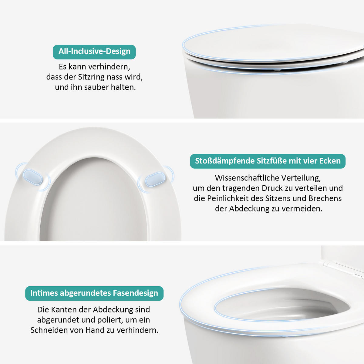 WC-SITZ Weiß 150KG - Weiß, Kunststoff (37.2/5.1/44.2cm) - EMKE