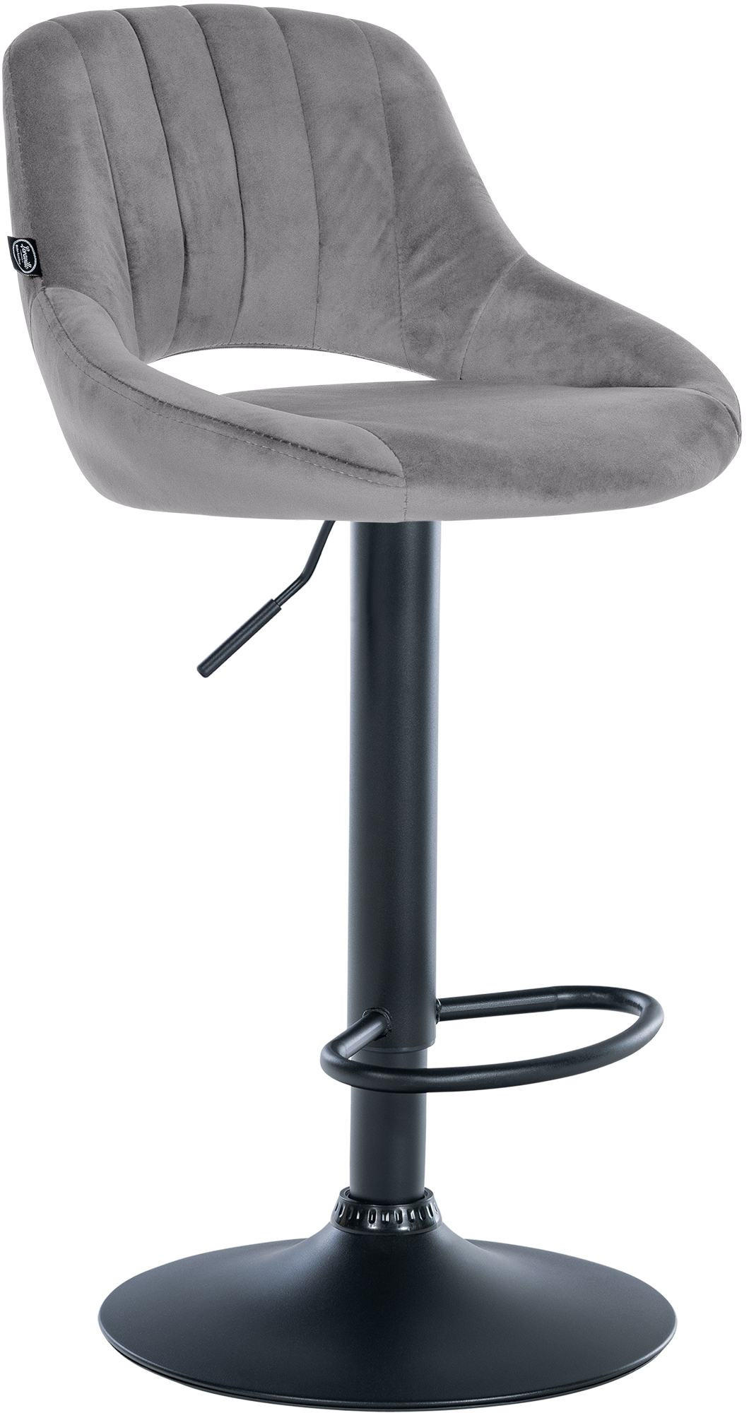 BARHOCKER Samt dunkelgrau - Dunkelgrau/Schwarz, Textil/Metall (47/85/48cm) - CLP