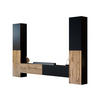 WOHNWAND Capital II - Eiche Wotan/Schwarz, Holzwerkstoff (200/31/30cm) - MIRJAN24
