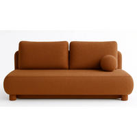 SCHLAFSOFA MAJA, Sofa mit Schlaffunktion und Bettkasten, Farbe: Orange, Bouclé-Stoff - Orange, Textil (209/96/96cm) - Sepro Meble