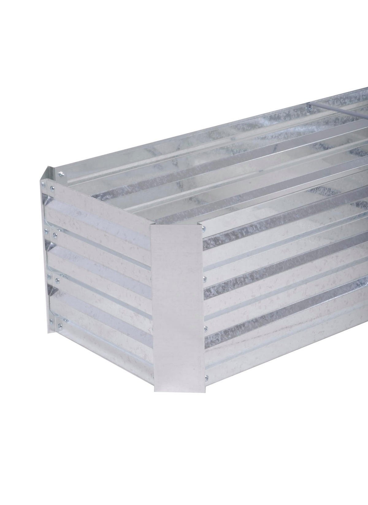 HOCHBEET Kaunas Silber Stahl Eck-Beetumrandung Metall-Hochbeet für Garten - Silberfarben, Metall (45/30/120cm) - DELUKE