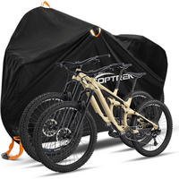 FAHRRADABDECKUNG für 2 Fahrräder aus 210D Oxford-Gewebe, wasserdicht - Schwarz, Textil (110/95/210cm)