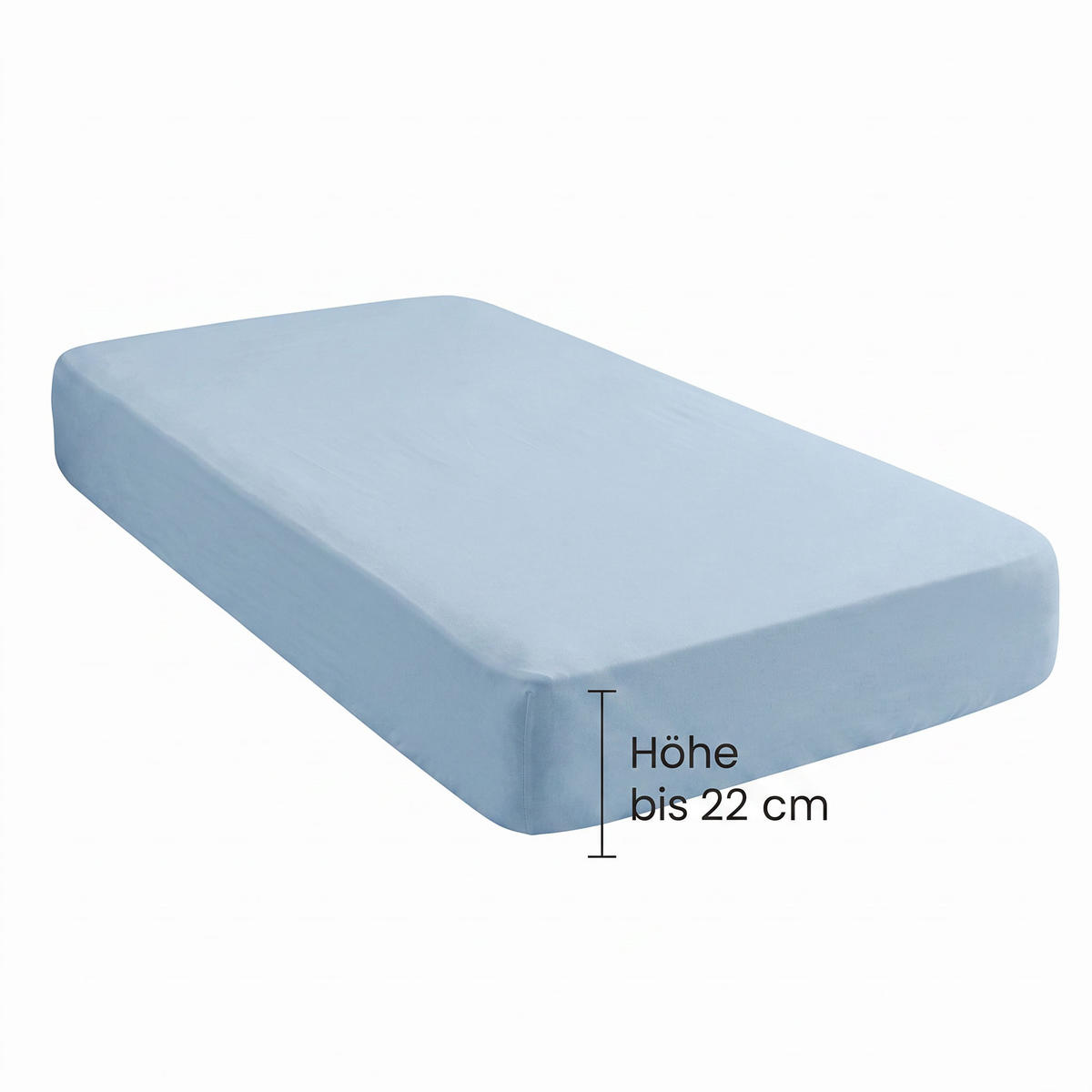 SPANNBETTTUCH Basic Jersey taubenblau, 140x200 cm - 160x200 cm - Blaugrau, Textil (160/200cm) - biberna