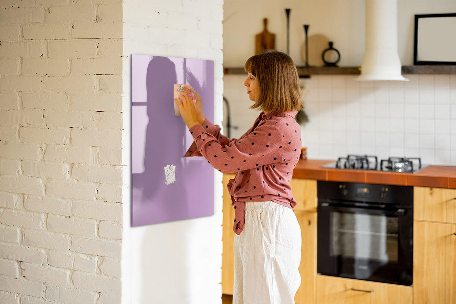 MAGNETTAFEL 60x90 Flieder schwarzer Marker - Violett, Glas (60/0.4/90cm) - TULUP