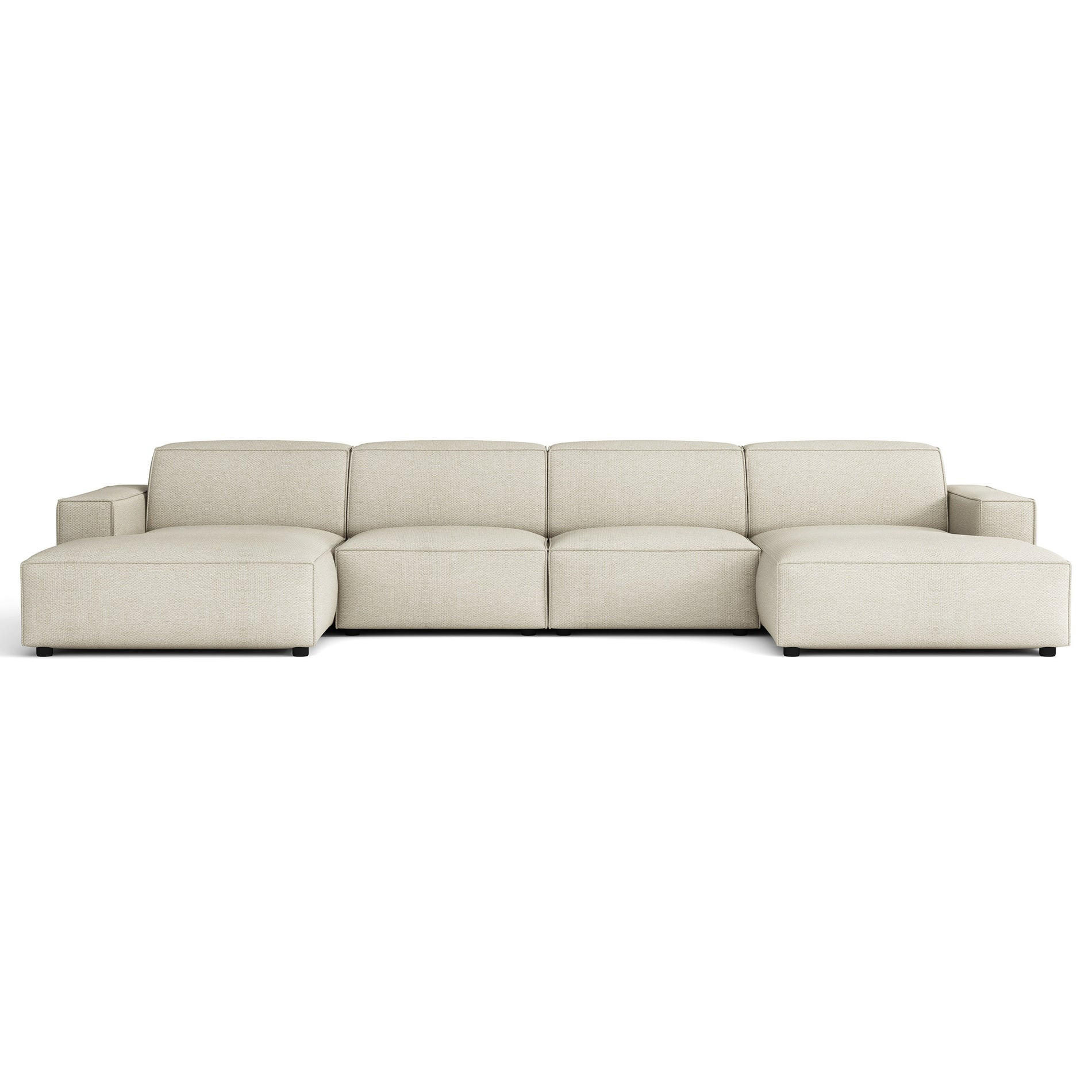 SEDACÍ SOUPRAVA Sellmo 368 cm - černá/krémová, textil/plast (374/70/166cm) - Selsey