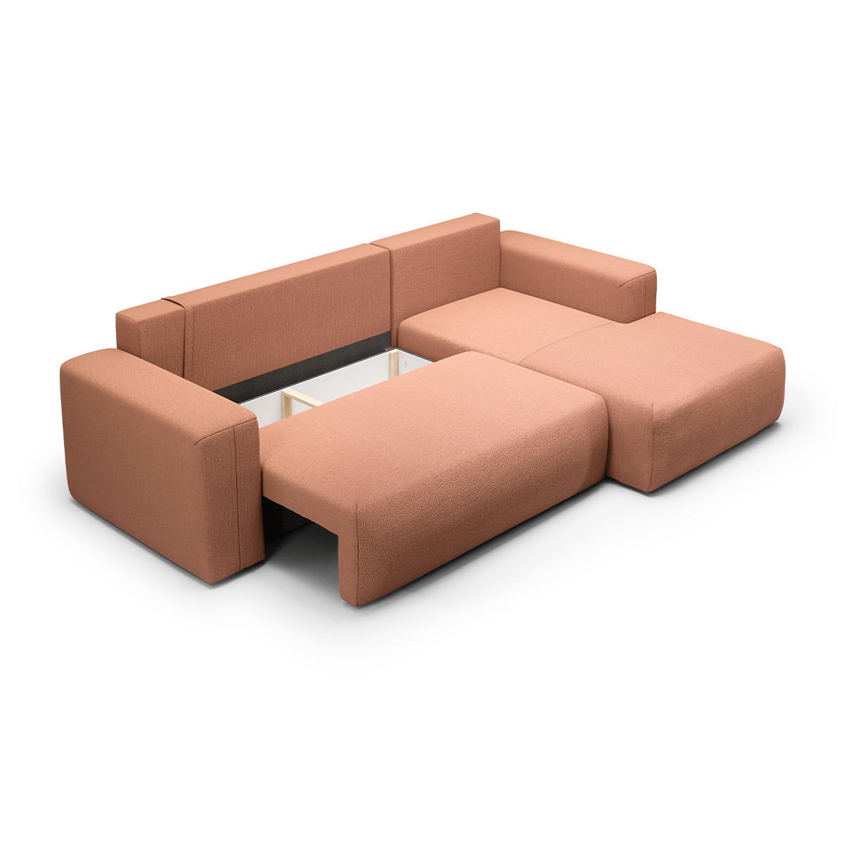 ECKSOFA Bliss 3 Sitzplätze Kupfer - Orange, Holz (268/163cm) - Petits-meubles