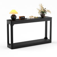 BEISTELLTISCH DE-37275 140 cm lang mit zweistöckigem Stauraum Schwarz - Schwarz, Holzwerkstoff (140/30/79cm) - ComfortXL