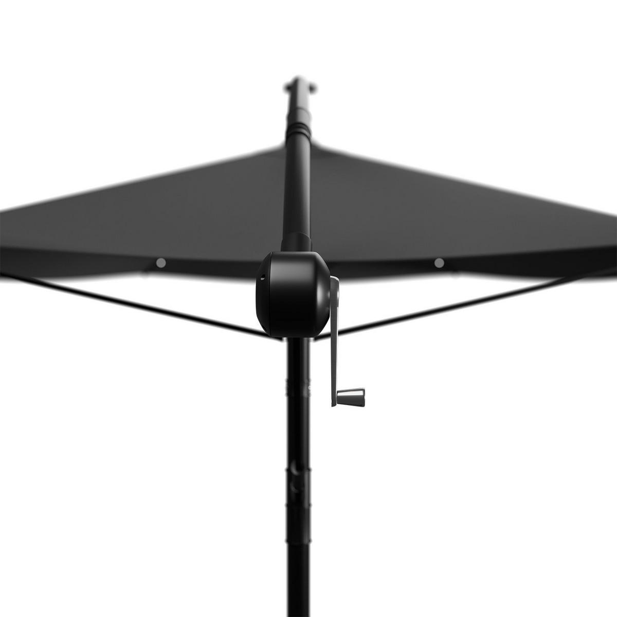 AMPELSCHIRM Brazil dunkelgrau 3,5m mit LED, Kurbel und Standfuß - Dunkelgrau, Metall (330/330cm) - Juskys