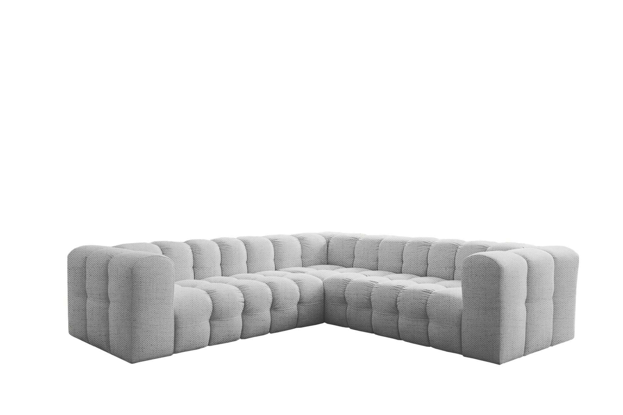 ECKSOFA Solvie Xs In Moly - Hellgrau, Holzwerkstoff/Textil (270/270cm) - Fun Möbel