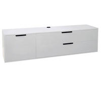 LOWBOARD Erna 168x45x47 Kreidegrau matt Lack - Hellgrau, Holzwerkstoff (168/47/45cm) - 58aufmkessel