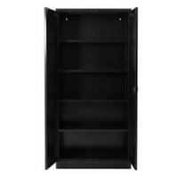 STAHLSCHRANK Bee mit 10 lackierten Fachböden 195x92x42 cm Korpusfarbe Schwarz Frontfarbe Schwarz - Schwarz, Metall (92/195/42cm)