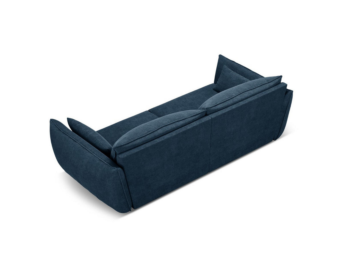 SOFA Kaelle aus Chenille-Stoff königsblau 3 Sitzplätze - Blau, Textil (100/85/208cm) - Micadoni