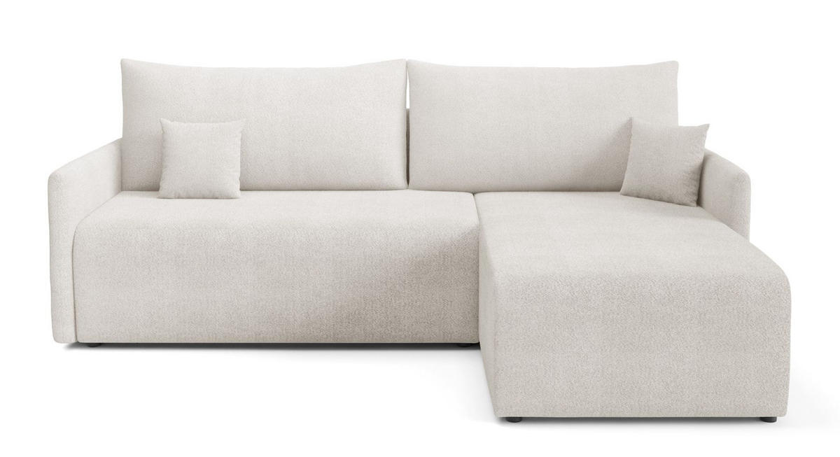 ECKSOFA Ecru VALIA Mit Schlaffunktion Und Bettkasten - Weiß, Textil (212/145cm) - Sepro Meble