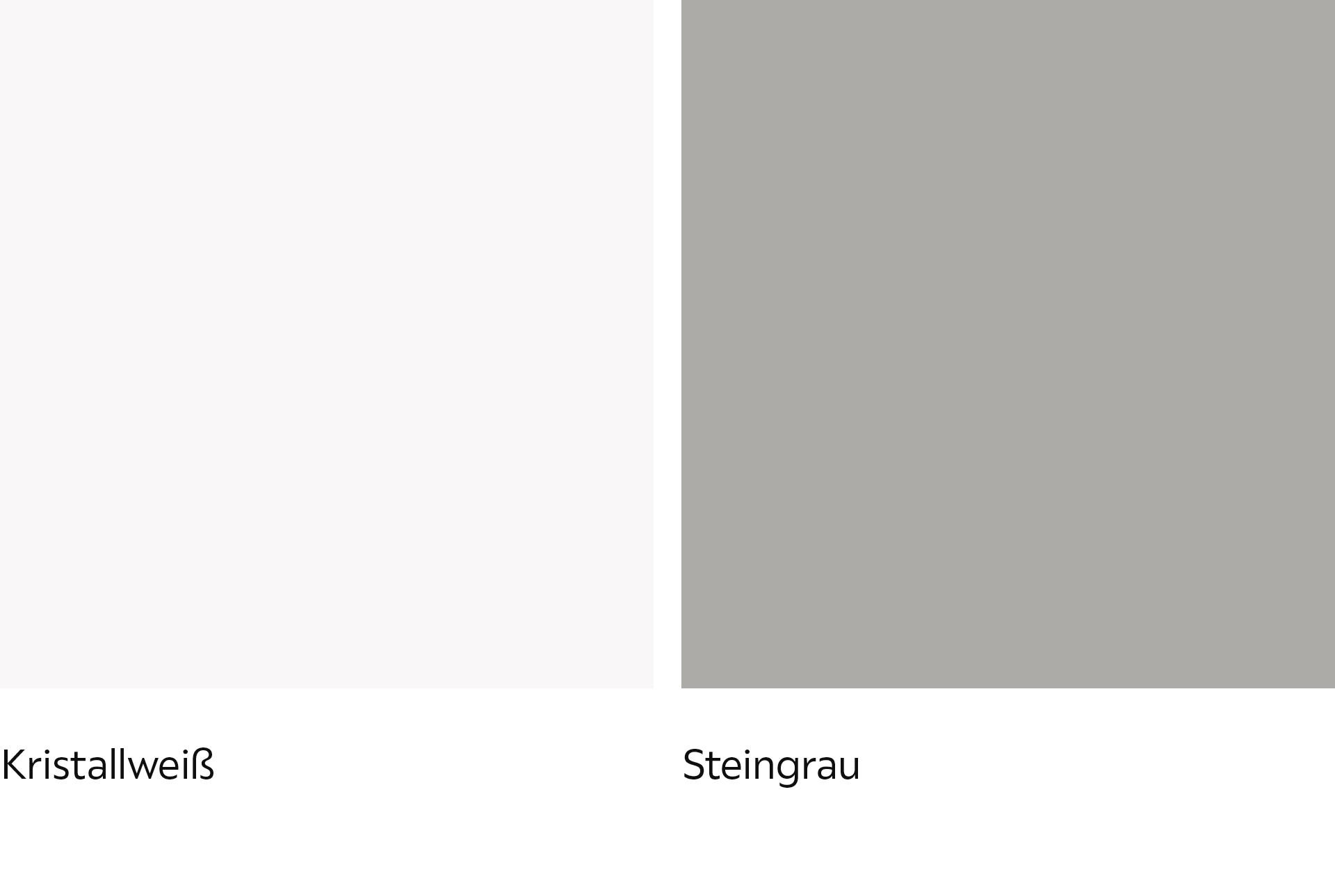 Kristallweiß und Steingraue Fronten