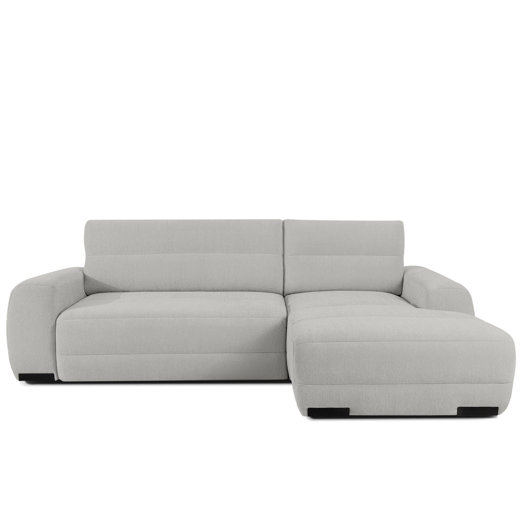 ECKSOFA RECHTS BLUME, Hellgrau - Hellgrau, Holz/Holzwerkstoff (271/164cm) - KONSIMO®