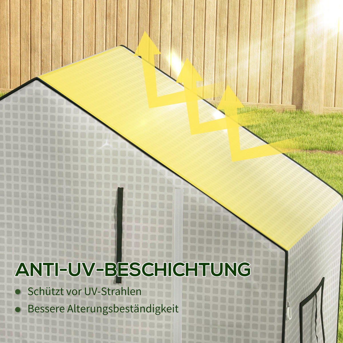 PE-FOLIE Ersatzabdeckung mit UV-Schutz, Rolltür, Seitenfenster, Weiß - Weiß, Kunststoff (73/190/140cm) - Outsunny