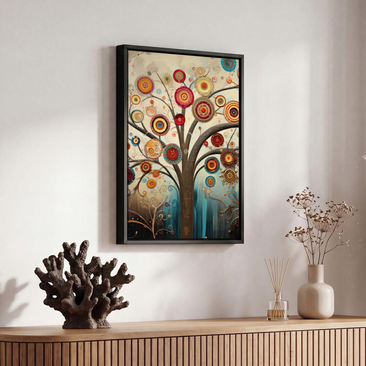 LEINWAND Bilder mit Rahmen - Baum - Baum des Lebens - Farbe - 20x30 - Braun, Textil (20/30cm) - MuchoWow