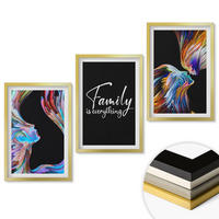 WANDBILDER 3er Set - 40x60 cm Goldrahmen - Porträts von Menschen, farbenfrohe Muster, Familie - Goldfarben, Kunststoff (40/60cm) - ArtPrintCave